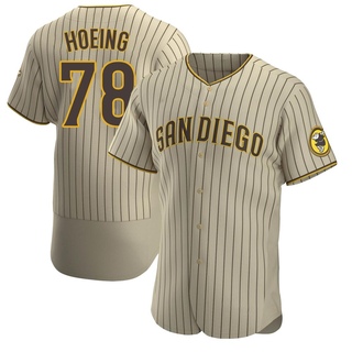 Authentic Bryan Hoeing Men's San Diego Padres Alternate Jersey - Tan/Brown
