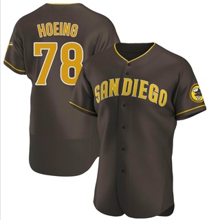 Authentic Bryan Hoeing Men's San Diego Padres Road Jersey - Brown