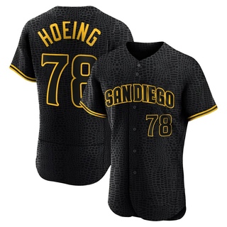 Authentic Bryan Hoeing Men's San Diego Padres Snake Skin City Jersey - Black