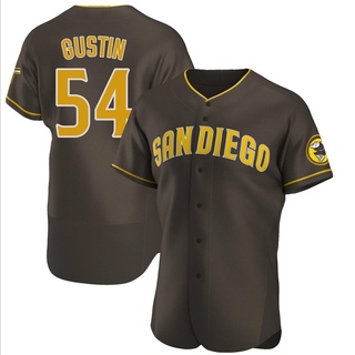 Authentic Harry Gustin Men's San Diego Padres Road Jersey - Brown