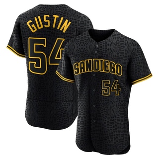 Authentic Harry Gustin Men's San Diego Padres Snake Skin City Jersey - Black