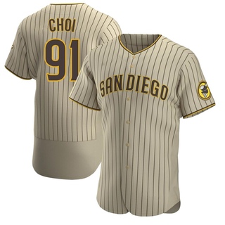 Authentic Ji Man Choi Men's San Diego Padres Alternate Jersey - Tan/Brown