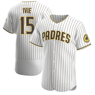 Authentic Mike Ivie Men's San Diego Padres Home Jersey - White/Brown
