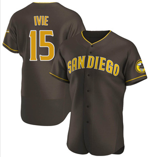 Authentic Mike Ivie Men's San Diego Padres Road Jersey - Brown