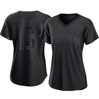 Authentic Mike Ivie Women's San Diego Padres Pitch Fashion Jersey - Black