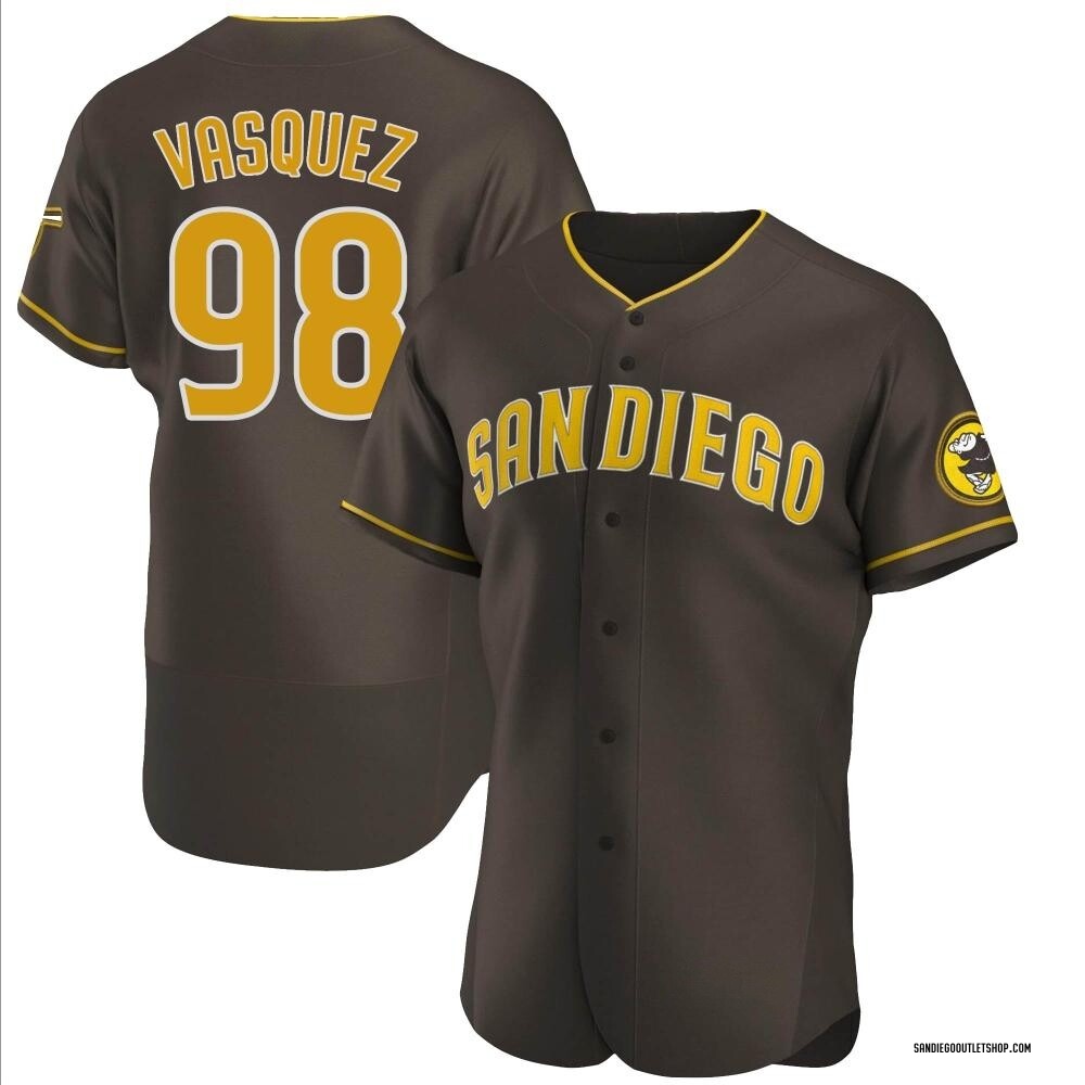 Authentic Randy Vasquez Men's San Diego Padres Road Jersey - Brown