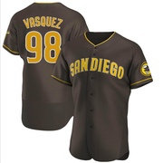 Authentic Randy Vasquez Men's San Diego Padres Road Jersey - Brown