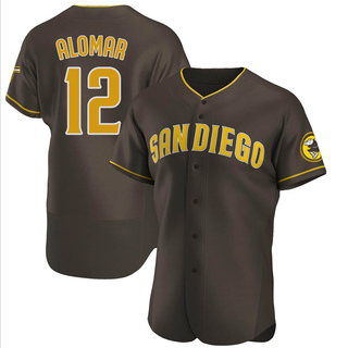 Authentic Roberto Alomar Men's San Diego Padres Road Jersey - Brown
