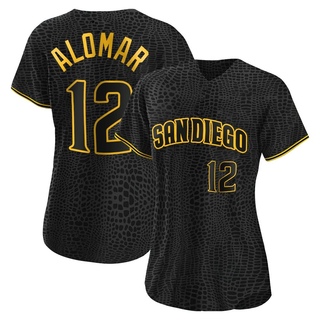 Authentic Roberto Alomar Women's San Diego Padres Snake Skin City Jersey - Black