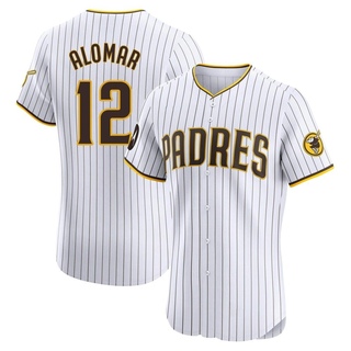 Elite Roberto Alomar Men's San Diego Padres Home Patch Jersey - White