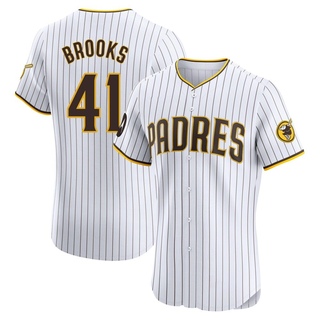Elite Trenton Brooks Men's San Diego Padres Home Patch Jersey - White