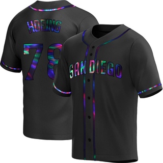 Replica Bryan Hoeing Men's San Diego Padres Alternate Jersey - Black Holographic