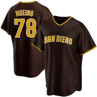 Replica Bryan Hoeing Men's San Diego Padres Road Jersey - Brown