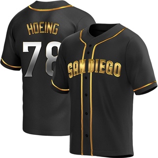 Replica Bryan Hoeing Youth San Diego Padres Alternate Jersey - Black Golden