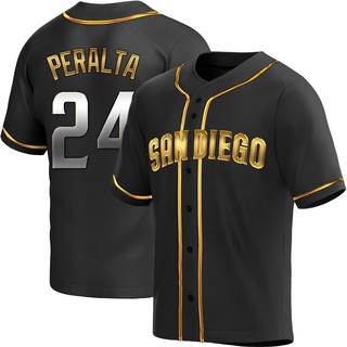 Replica David Peralta Men's San Diego Padres Alternate Jersey - Black Golden