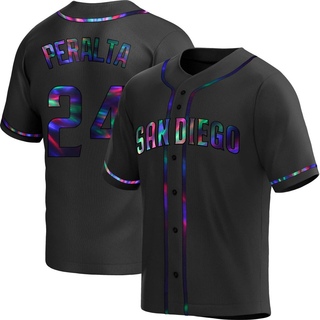 Replica David Peralta Men's San Diego Padres Alternate Jersey - Black Holographic