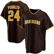 Replica David Peralta Men's San Diego Padres Road Jersey - Brown
