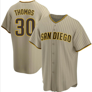 Replica Derrel Thomas Men's San Diego Padres Alternate Jersey - Sand/Brown