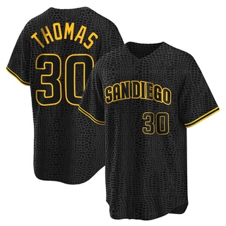 Replica Derrel Thomas Men's San Diego Padres Snake Skin City Jersey - Black