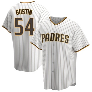 Replica Harry Gustin Men's San Diego Padres Home Jersey - White/Brown