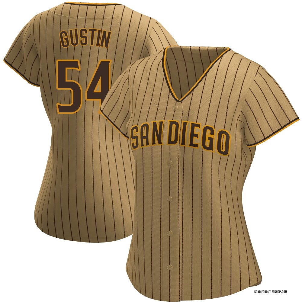 Replica Harry Gustin Women's San Diego Padres Alternate Jersey - Tan/Brown