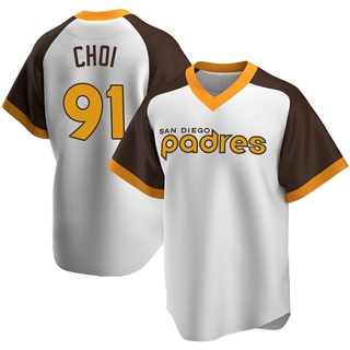 Replica Ji Man Choi Men's San Diego Padres Home Cooperstown Collection Jersey - White