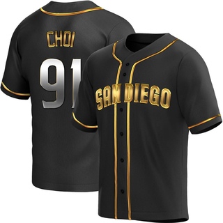 Replica Ji Man Choi Youth San Diego Padres Alternate Jersey - Black Golden