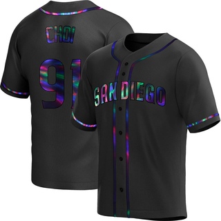 Replica Ji Man Choi Youth San Diego Padres Alternate Jersey - Black Holographic