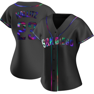 Replica Josh Mallitz Women's San Diego Padres Alternate Jersey - Black Holographic