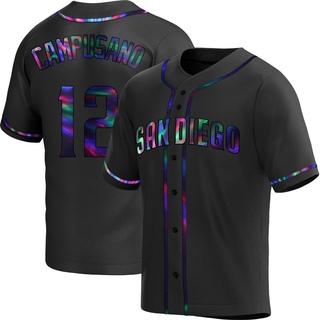 Replica Luis Campusano Youth San Diego Padres Alternate Jersey - Black Holographic