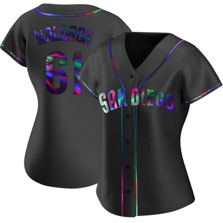 Replica Matt Waldron Women's San Diego Padres Alternate Jersey - Black Holographic
