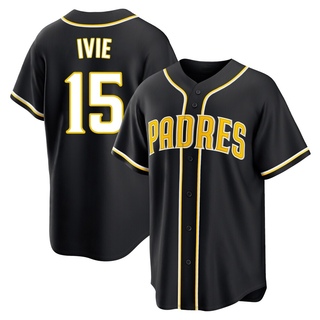 Replica Mike Ivie Men's San Diego Padres Fashion Out Jersey - Black