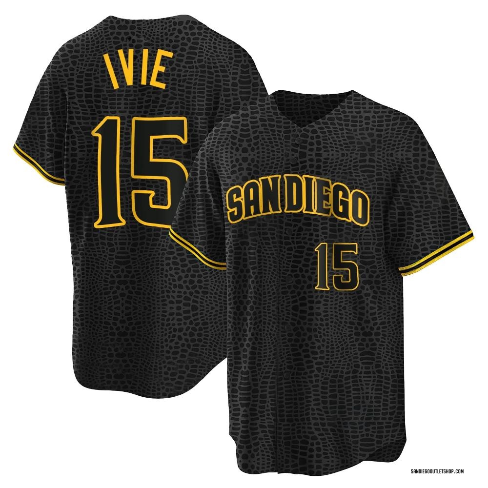 Replica Mike Ivie Men's San Diego Padres Snake Skin City Jersey - Black