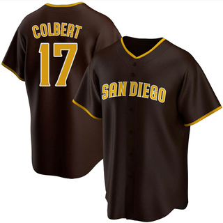 Replica Nate Colbert Men's San Diego Padres Road Jersey - Brown