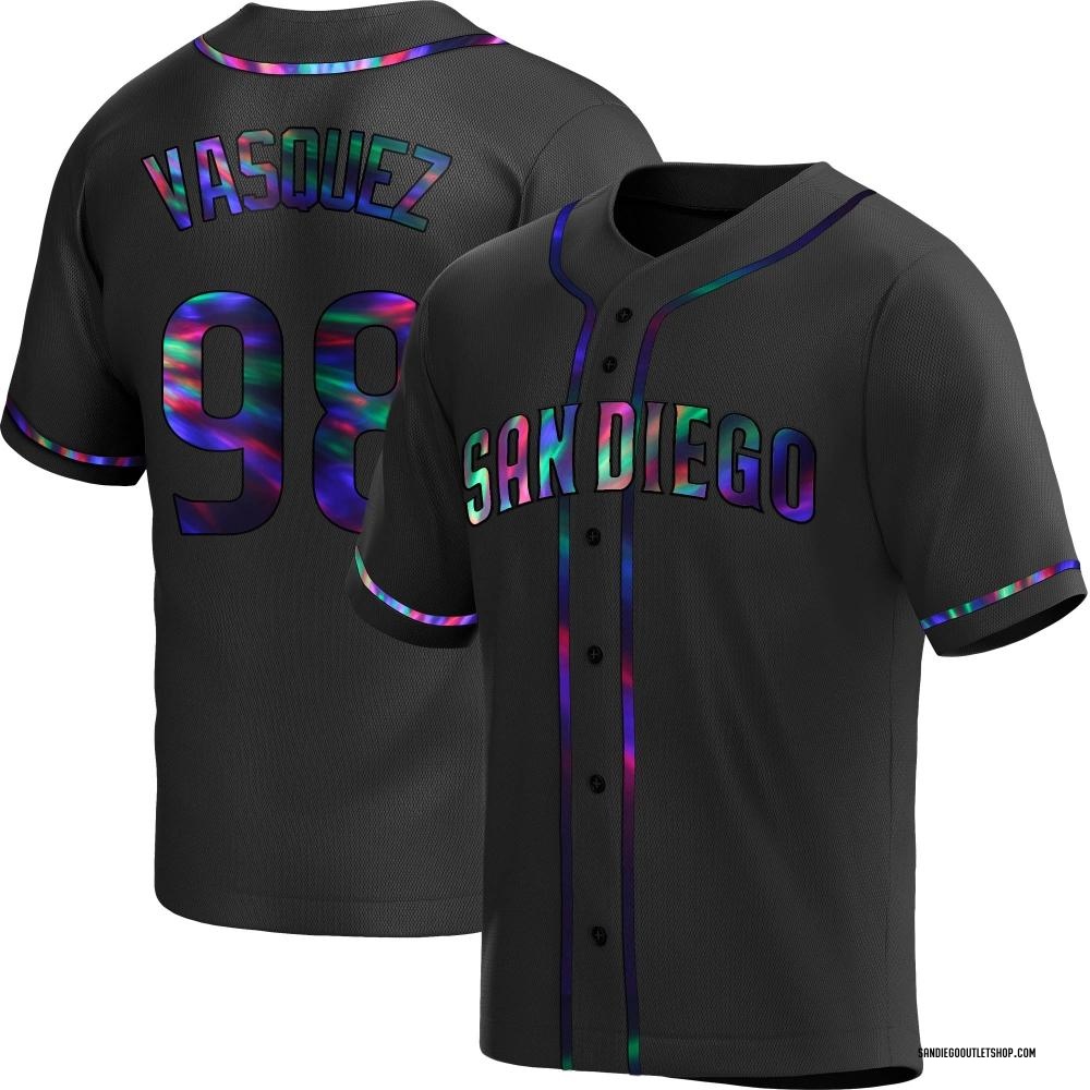 Replica Randy Vasquez Men's San Diego Padres Alternate Jersey - Black Holographic