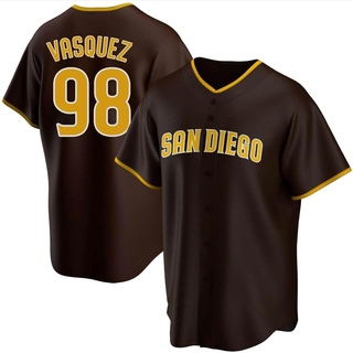 Replica Randy Vasquez Men's San Diego Padres Road Jersey - Brown