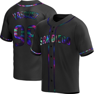 Replica Randy Vasquez Youth San Diego Padres Alternate Jersey - Black Holographic
