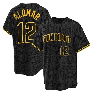 Replica Roberto Alomar Youth San Diego Padres Snake Skin City Jersey - Black
