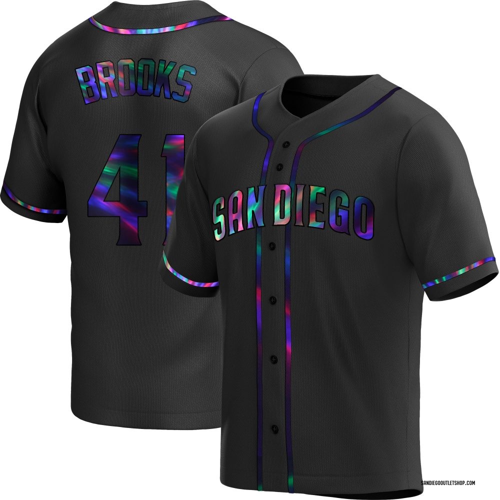 Replica Trenton Brooks Youth San Diego Padres Alternate Jersey - Black Holographic
