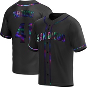 Replica Trenton Brooks Youth San Diego Padres Alternate Jersey - Black Holographic